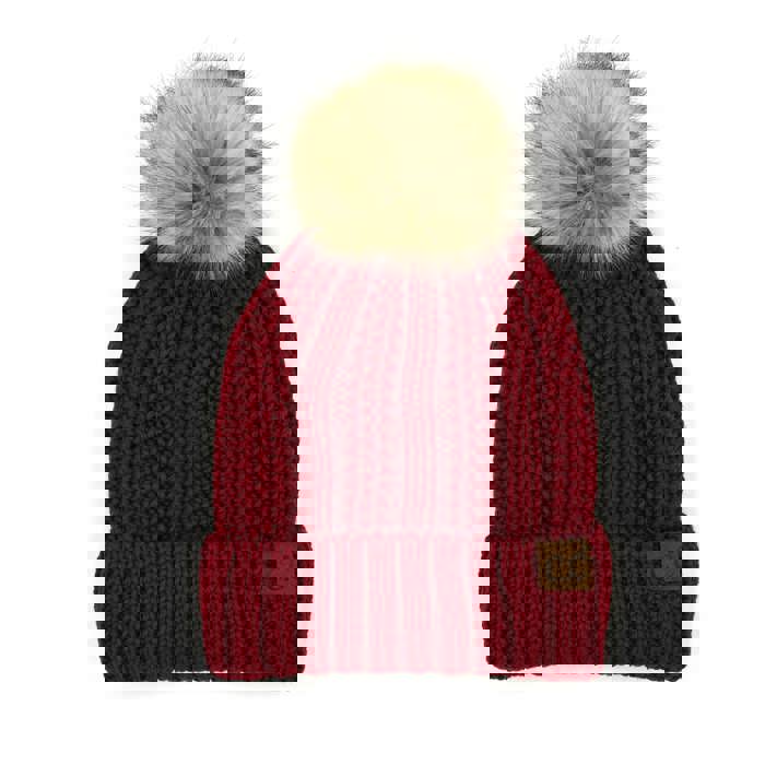 CC Multi-Color Plush Pom Beanie