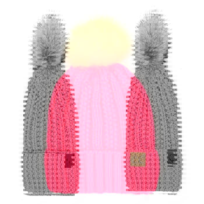 CC Multi-Color Plush Pom Beanie
