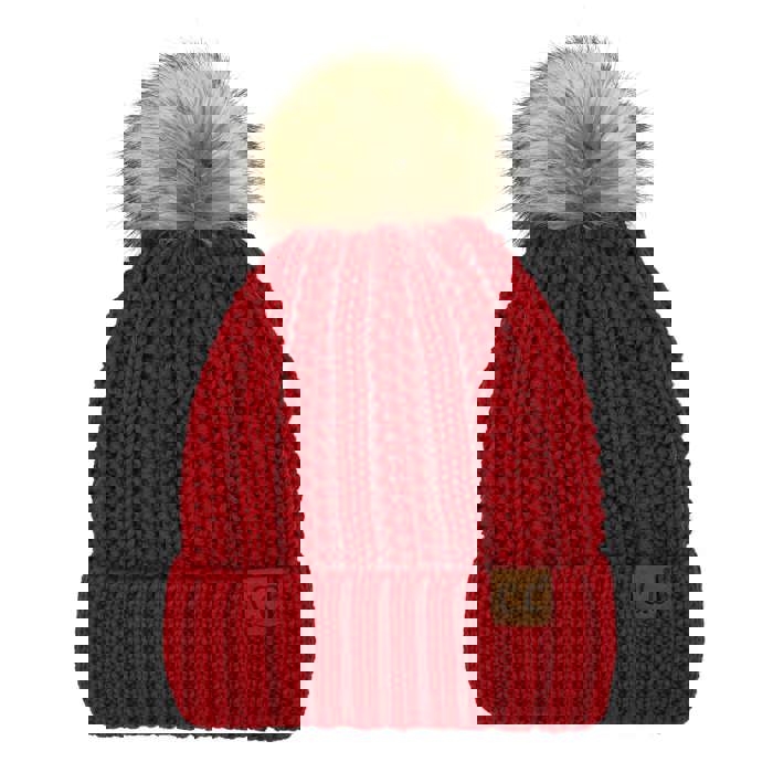 CC Multi-Color Plush Pom Beanie