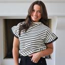 Small Black Lindsey Scalloped Top