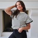 Small Black Lindsey Scalloped Top