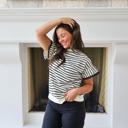 Medium Black Lindsey Scalloped Top