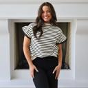 Medium Black Lindsey Scalloped Top