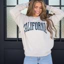 Small Beige Retro Cali Crew Neck Sweatshirt