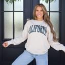 Small Beige Retro Cali Crew Neck Sweatshirt