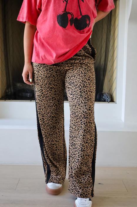 Allison Leopard Track Pants