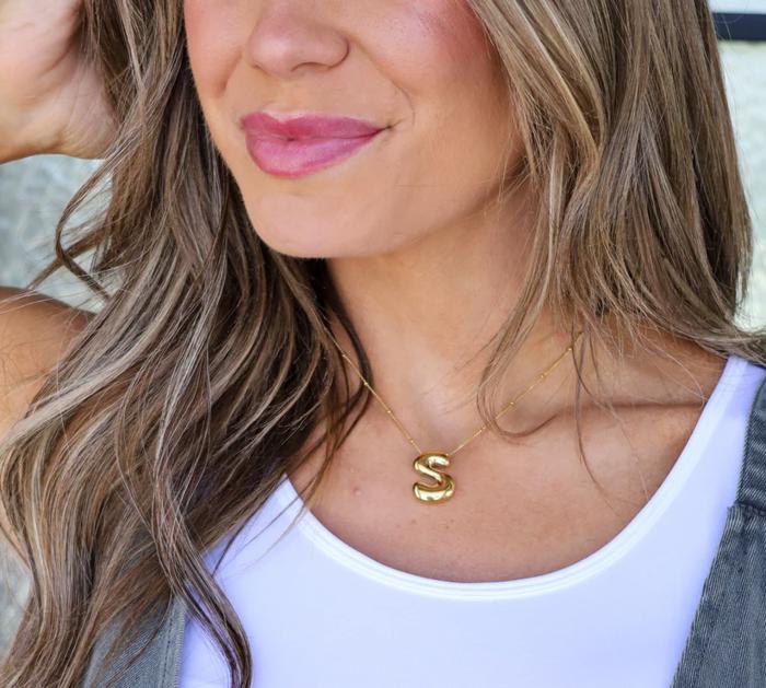 Balloon Bubble Initial Necklace