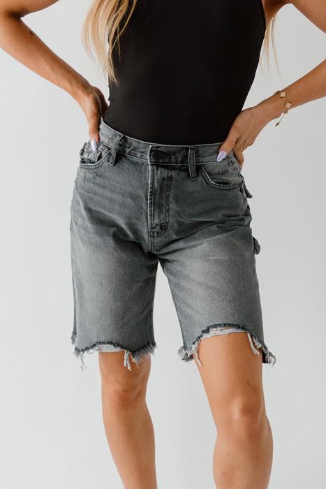 Kancan Dark Gray Utility Bermuda Shorts
