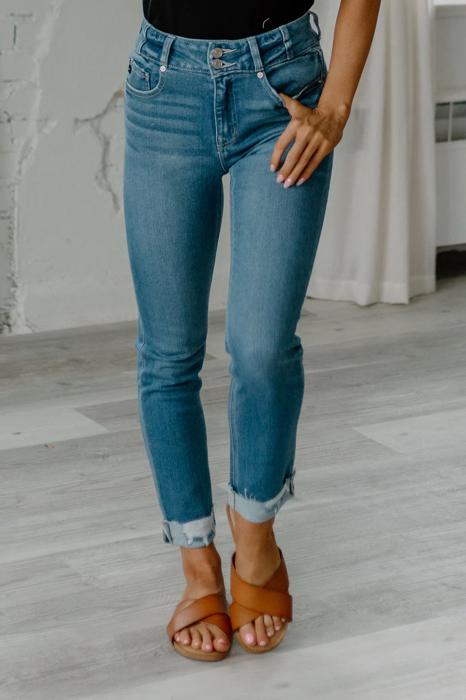 Kancan High-Waist Cuffed Denim