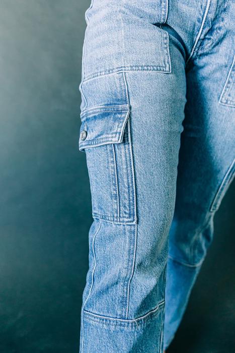 Kancan Straight Leg Cargo Jeans