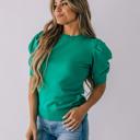 Green Large Lyssa Puff-Sleeve Top
