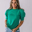 Green Large Lyssa Puff-Sleeve Top