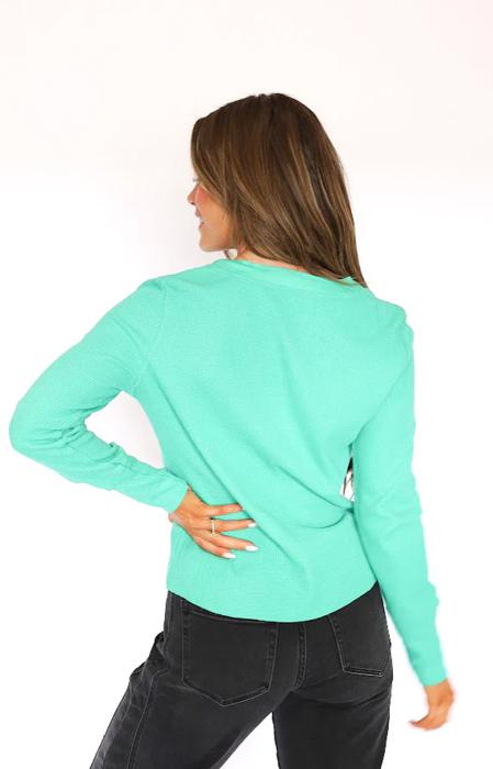 Janie Rib-Knit Henley