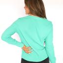 Green XL Janie Rib-Knit Henley