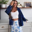 Large Teagan Oversized Denim Jacket