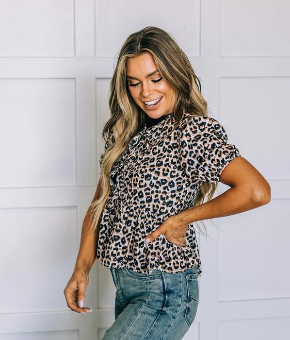 Brielle Leopard Tie Top