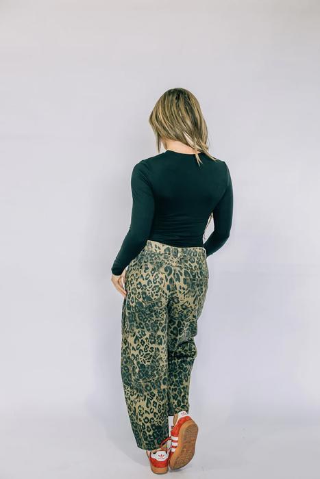 Leopard Barrel Jeans