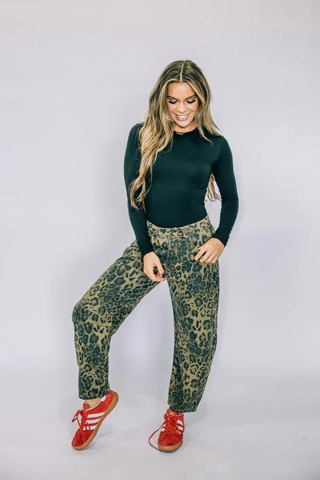 Leopard Barrel Jeans