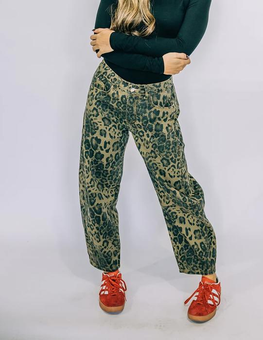 Leopard Barrel Jeans