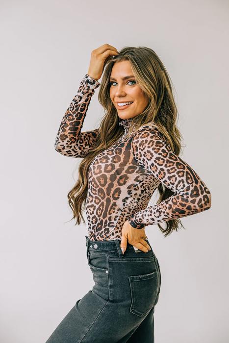 Journi Leopard Mesh Bodysuit