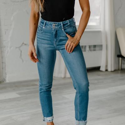 Kancan High-Waist Cuffed Denim