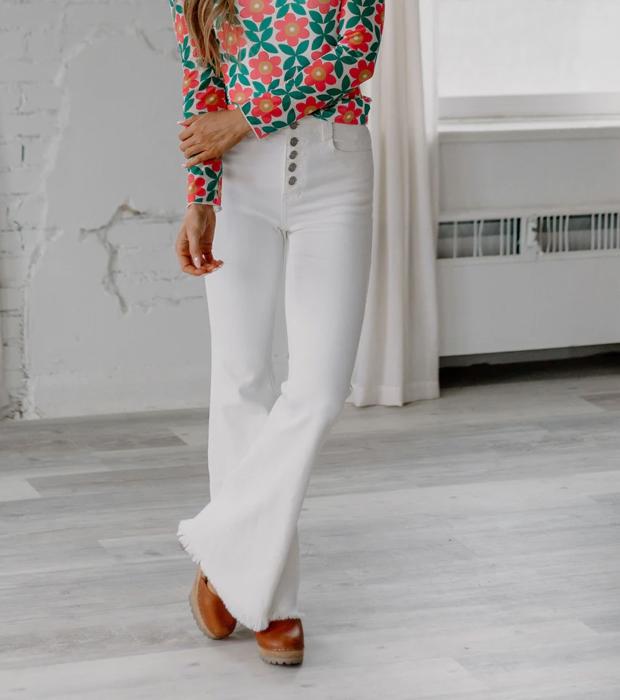 Kancan White Flare Denim