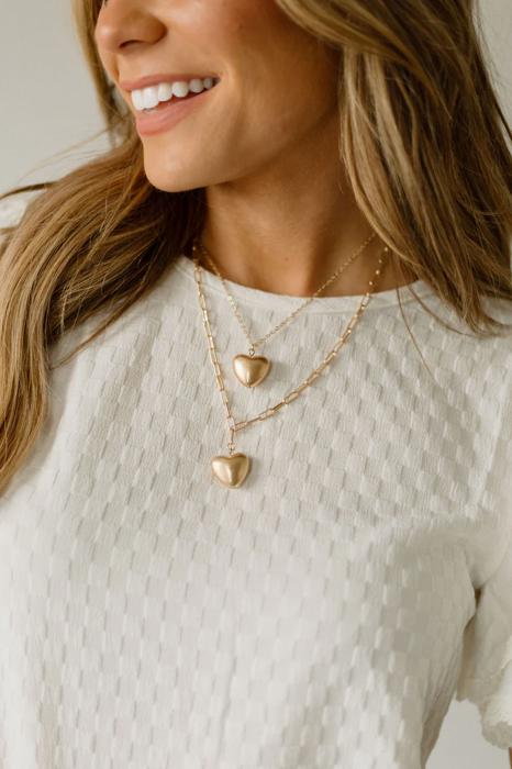 Puffy Heart Layered Necklace 