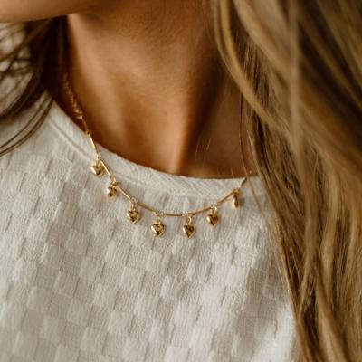 Small Puffy Heart Charm Necklace