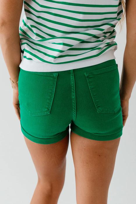 Judy Blue Tummy Control Green Shorts
