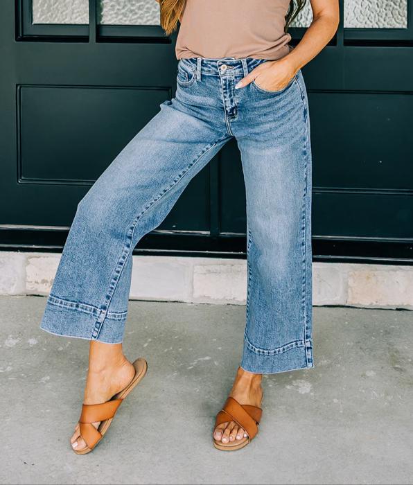 Kancan Crop Wide-Leg Denim