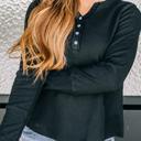  Janie Rib-Knit Henley