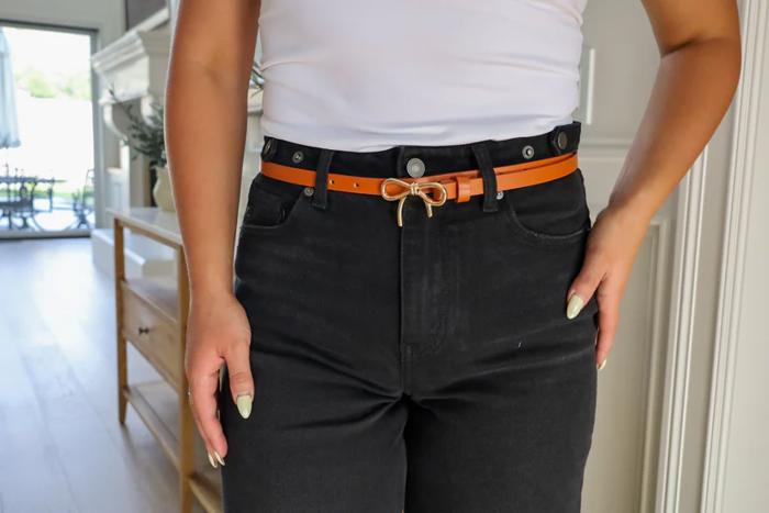 Vegan Leather Bow Belt