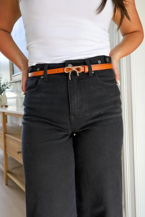 Vegan Leather Bow Belt