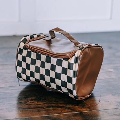 Checkered Makeup Bag