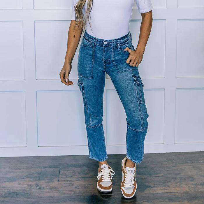 Kancan Straight Leg Cargo Jeans