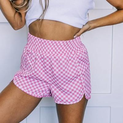 Pink Checkered Workout Shorts
