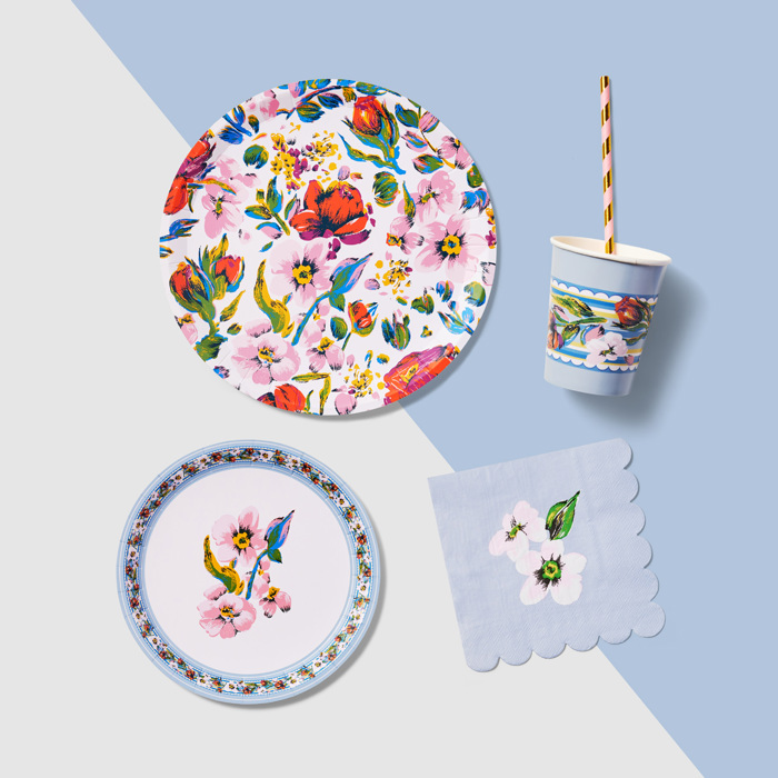Vera Bradley + Coterie  Sea Air Floral Small Plates (10 per pack)