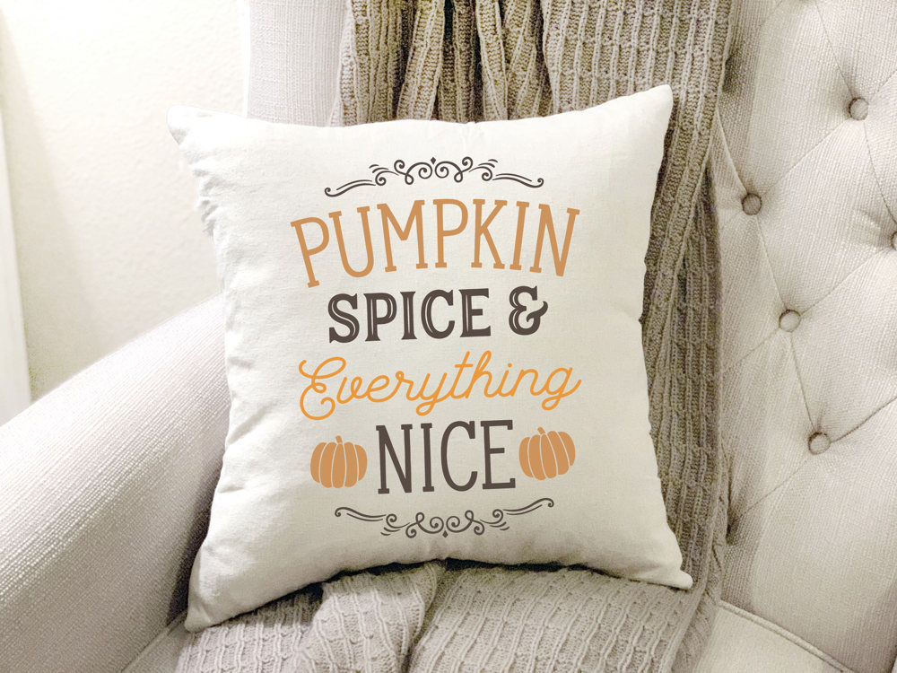 Pumpkin Spice Pillow Cover 18x18 inch