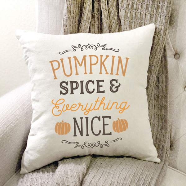 Pumpkin Spice Pillow Cover 18x18 inch