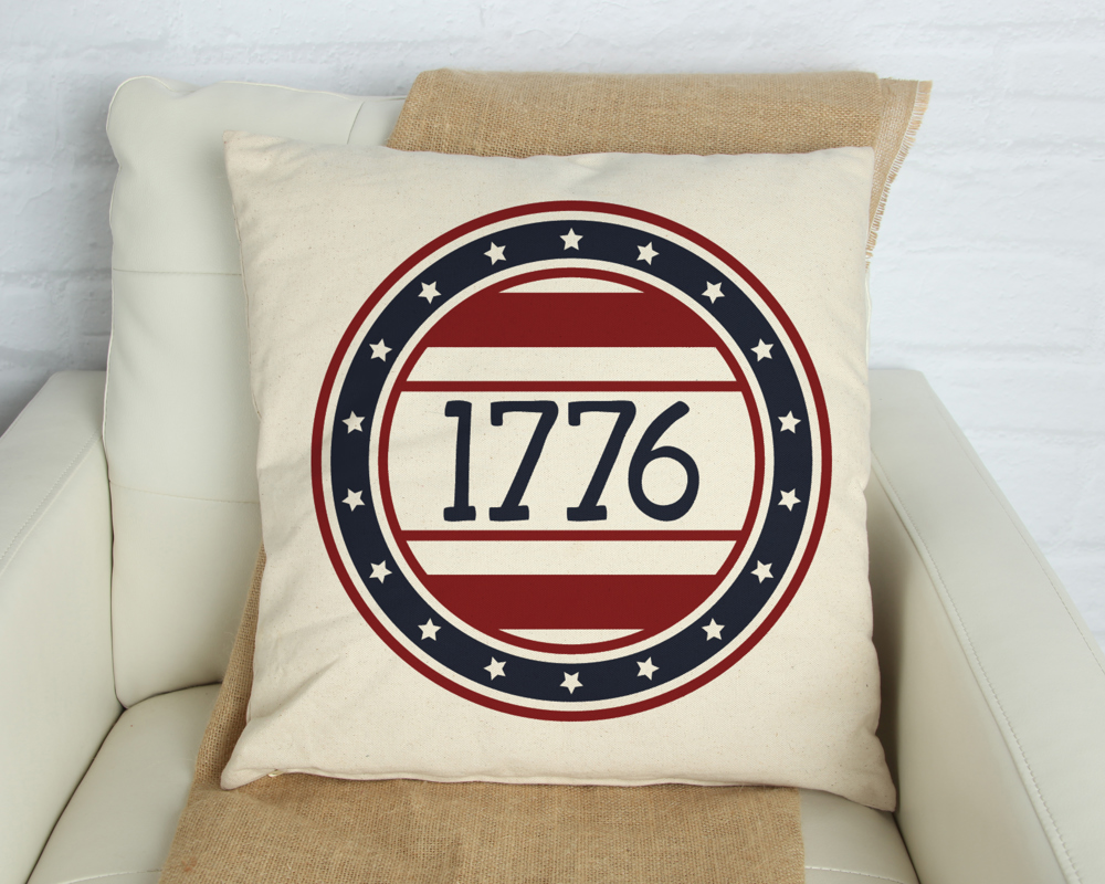 1776 Independence Day Pillow Cover 18x18 inch- Fourth of July