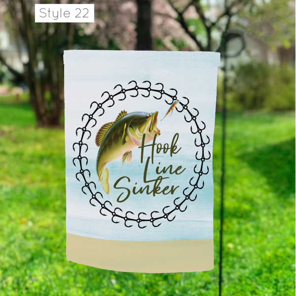 Hook Line Sinker Garden Flag 12x18 inch