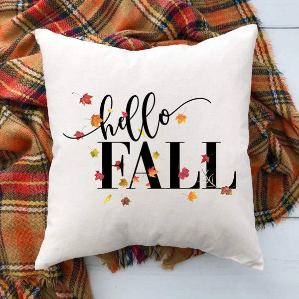 Hello Fall Pillow Cover 18x18 inch