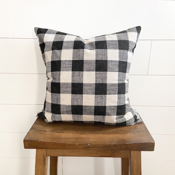 Black and White Medium Buffalo Pillow Cover 18x18 