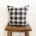  Black and White Medium Buffalo Pillow Cover 18x18 