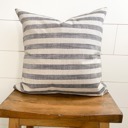  Gray and white medium stripe woven pillow cover 18x18 inch