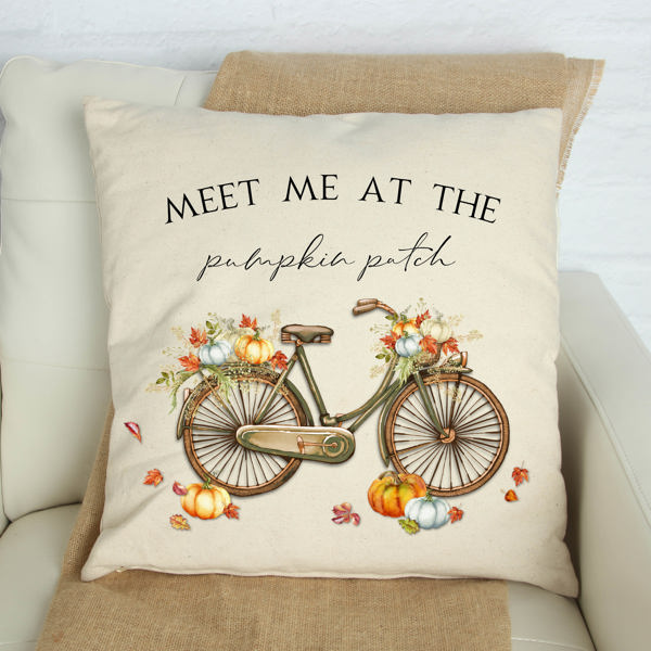 Fall Bike Pillow Cover 18x18 inch