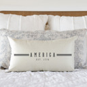  America with Stripes- Summer Pillow Cover 12x20 inch