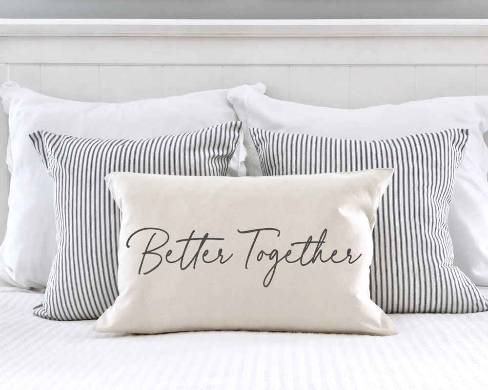 Better Together Valentine's Day Pillow Cover 12x20 Inch