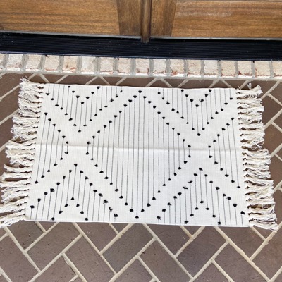 Modern Farmhouse Rug- Woven Rug- Tassel