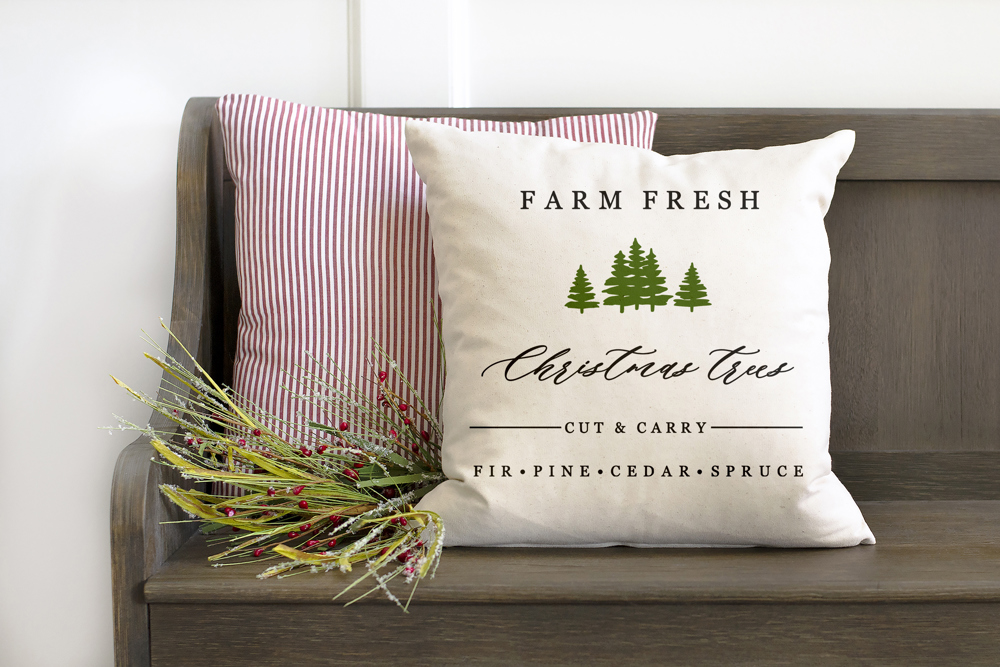 Farm Fresh Christmas Trees- 18x18 inch pillow cover